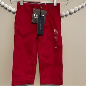 NWT Tommy Hilfiger Red Chino Pants Size 18 months.